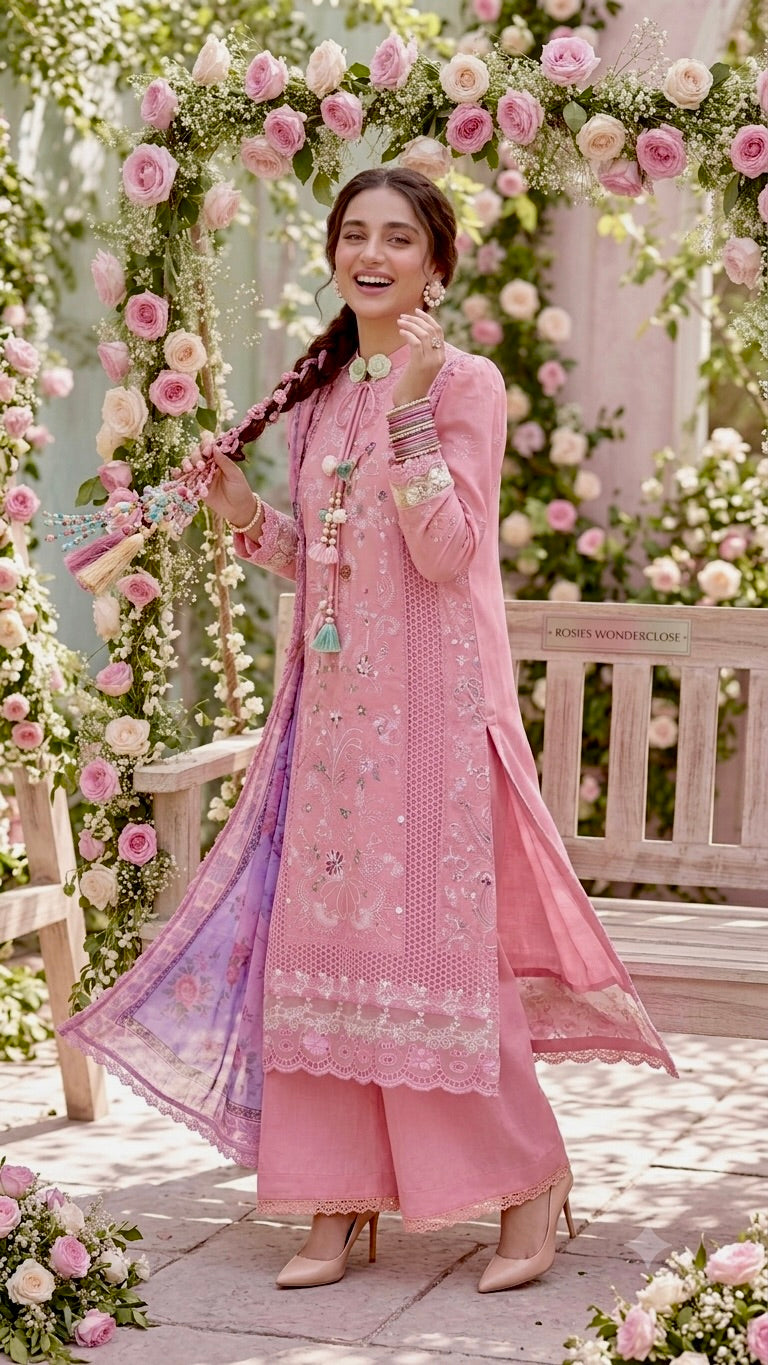 Peach Core - 3 Piece Embroidered Set