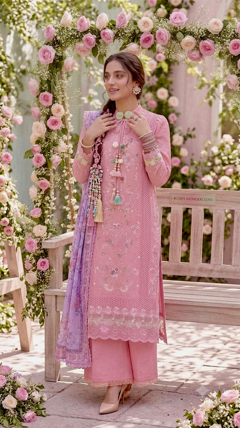 Peach Core - 3 Piece Embroidered Set