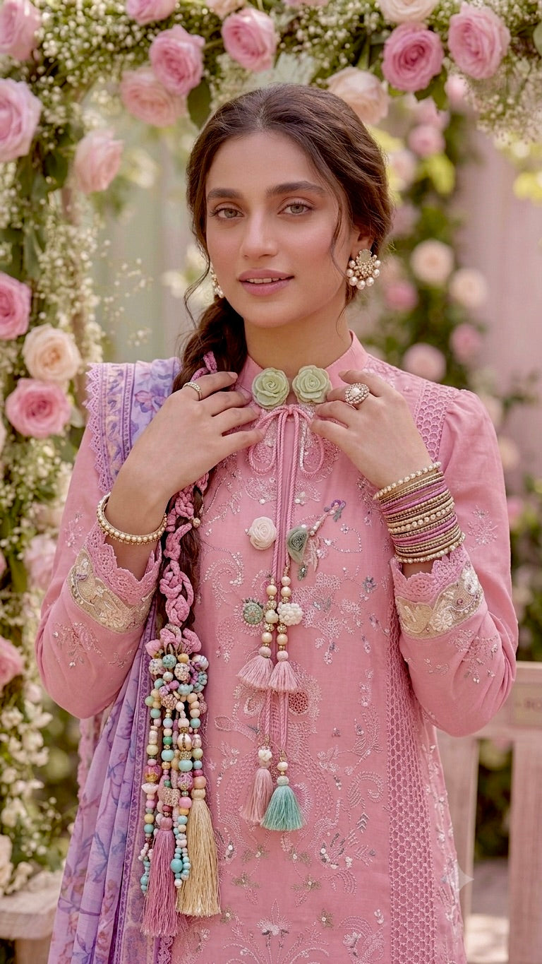 Peach Core - 3 Piece Embroidered Set