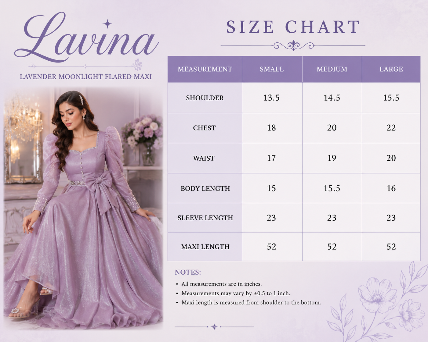 Lavina Lavender Moonlight Flared Maxi